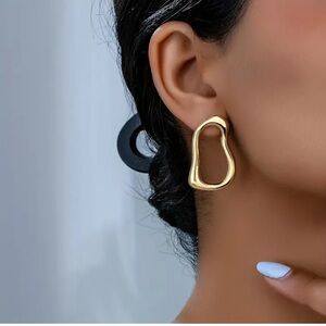 Abstract 14K Gold Plated Earrings